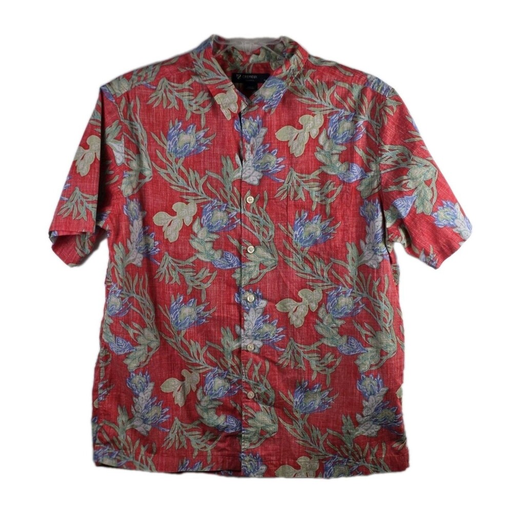 Cremieux Classics Men's Large Red Floral Short Sleeve Shirt